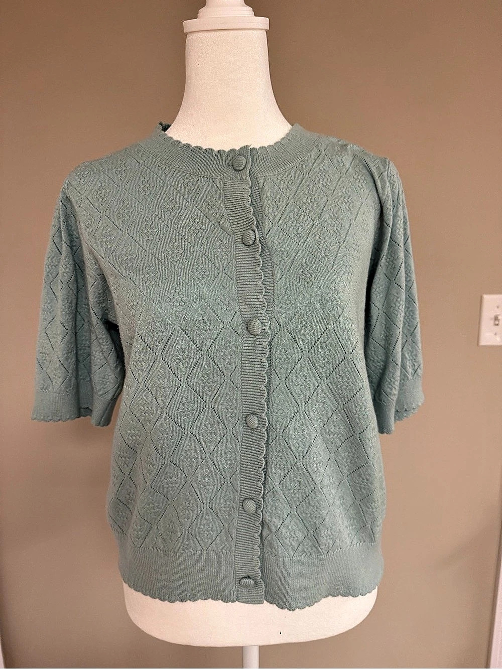 Cyrus teal Short Sleeve Cardigan Like New